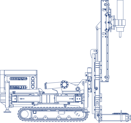 Plan, dessin, d’une machine de forage – CAJ Travaux Spéciaux à Curtafond dans l’Ain (01)